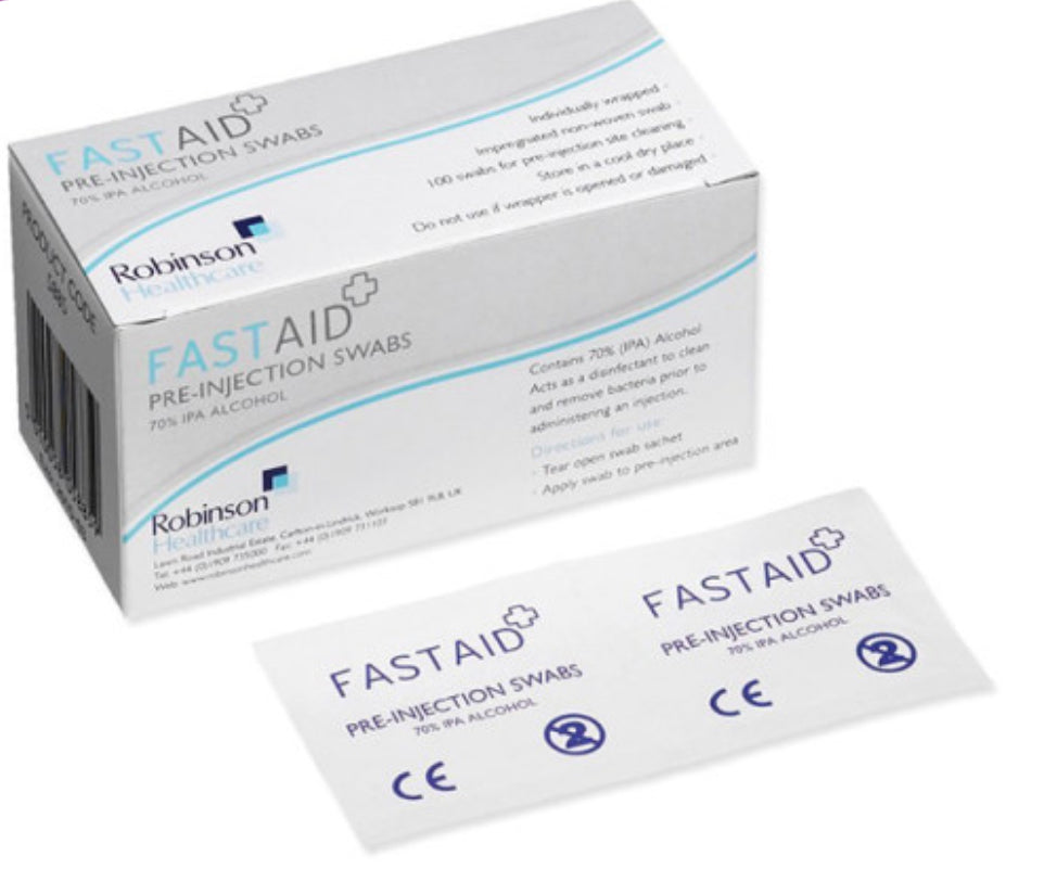 Robinson Fast Aid IPA Alcohol Pre-Injection Swabs (100) – Revive Aesthetics